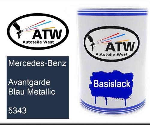 Mercedes-Benz, Avantgarde Blau Metallic, 5343: 500ml Lackdose, von ATW Autoteile West.